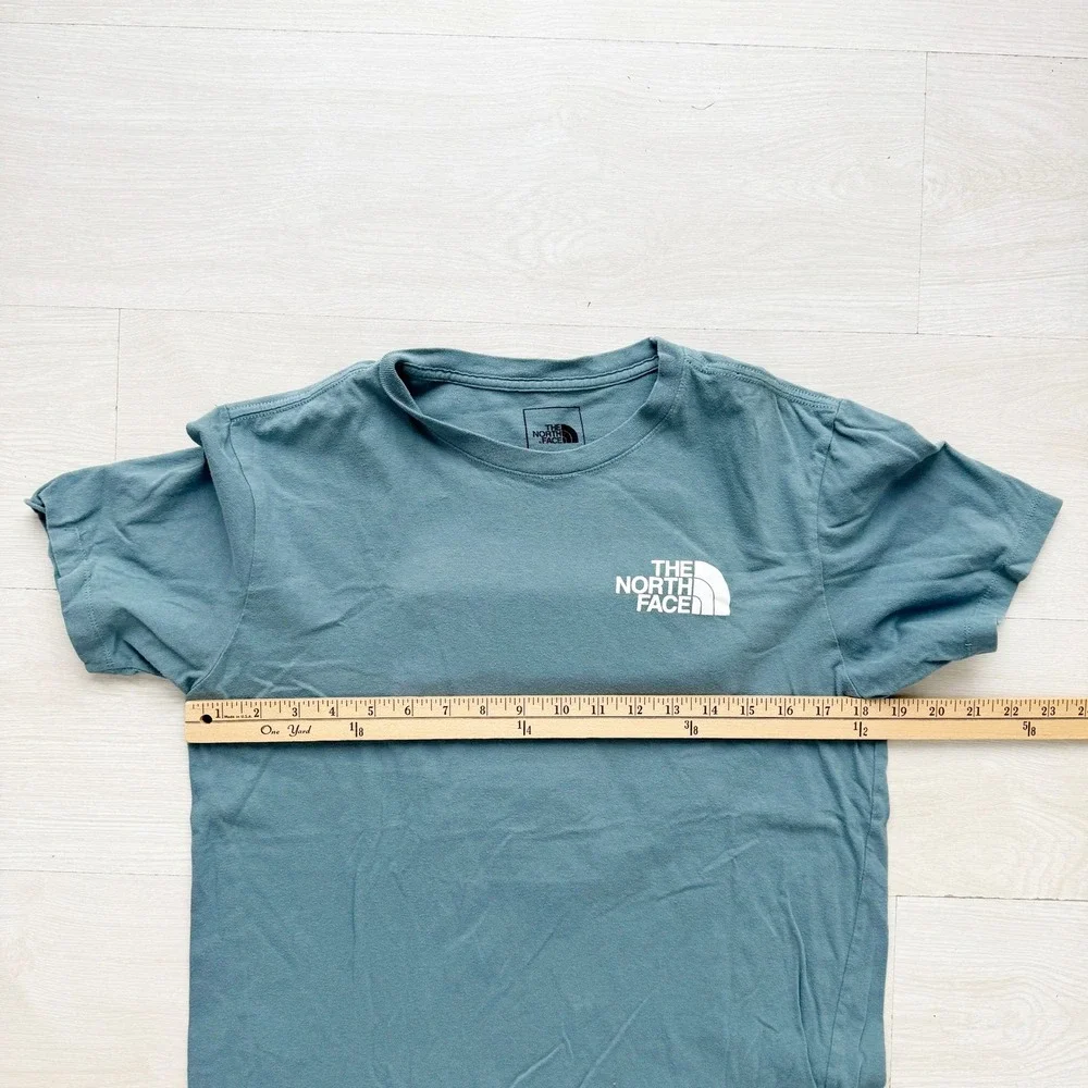 The North Face T-Shirt Mens‎ Small Blue Grey Box Logo Short Sleeve Graphic Tee